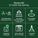 Roomba 105 Vac Robot Vacuum + AutoEmpty Dock - Self-Empties for 75 Days, Easy to use, Intense Power-Lifting Suction, LiDAR Navigation, Multi-Surface Cleaning, Cleans in Neat Rows, Works with Alexa