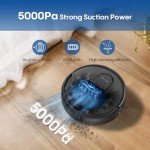 eitton Robot Vacuum and Mop with Mapping, 5000Pa Robotic Vacuums with LiDAR Navigation,No-Go Zones,Wi-Fi/App/Alexa Control, Self-Recharging Vacuum Robot for Pet Hair,Hard Floor,Carpet
