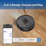 eitton Robot Vacuum and Mop with Mapping, 5000Pa Robotic Vacuums with LiDAR Navigation,No-Go Zones,Wi-Fi/App/Alexa Control, Self-Recharging Vacuum Robot for Pet Hair,Hard Floor,Carpet