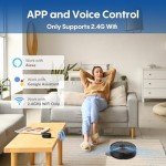 eitton Robot Vacuum and Mop with Mapping, 5000Pa Robotic Vacuums with LiDAR Navigation,No-Go Zones,Wi-Fi/App/Alexa Control, Self-Recharging Vacuum Robot for Pet Hair,Hard Floor,Carpet