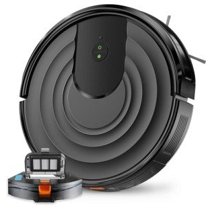 Robot Vacuum and Mop Combo 2 in 1 Mopping Robot Vacuum Cleaner with Schedule WiFi/Alexa/App Smart Self-Charging Robotic Vacuum Ultra-Slim Quiet Tangle-Free Ideal for Hard Floor Pet Hair Carpet-650mL