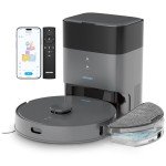 AIRROBO T25+ Robot Vacuum and Mop Combo, 5500Pa Suction, Pet Area Smart Boost, Carpet Detection, Tangle-Free Brush, LDS Mapping, APP Control, 3.5L Self-Empty Bin for Hard Floors, Carpets, Pet Hair.