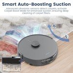 AIRROBO T25+ Robot Vacuum and Mop Combo, 5500Pa Suction, Pet Area Smart Boost, Carpet Detection, Tangle-Free Brush, LDS Mapping, APP Control, 3.5L Self-Empty Bin for Hard Floors, Carpets, Pet Hair.