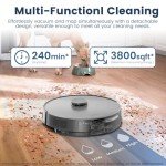 AIRROBO T25+ Robot Vacuum and Mop Combo, 5500Pa Suction, Pet Area Smart Boost, Carpet Detection, Tangle-Free Brush, LDS Mapping, APP Control, 3.5L Self-Empty Bin for Hard Floors, Carpets, Pet Hair.