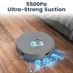AIRROBO T25+ Robot Vacuum and Mop Combo, 5500Pa Suction, Pet Area Smart Boost, Carpet Detection, Tangle-Free Brush, LDS Mapping, APP Control, 3.5L Self-Empty Bin for Hard Floors, Carpets, Pet Hair.
