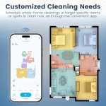 AIRROBO T25+ Robot Vacuum and Mop Combo, 5500Pa Suction, Pet Area Smart Boost, Carpet Detection, Tangle-Free Brush, LDS Mapping, APP Control, 3.5L Self-Empty Bin for Hard Floors, Carpets, Pet Hair.