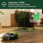 Roomba 105 Combo Robot Vacuum & Mop + AutoEmpty Dock - Self-Empties for 75 Days, Intense Power-Lifting Suction, LiDAR Navigation, Multiple Cleaning Modes, Avoids Mopping Carpet