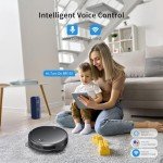 Robot Vacuum and Mop Combo, 2 in 1 Mopping Robot Vacuum Cleaner with Schedule, Wi-Fi/Voice/App, Strong Suction, Easy of Use, Self-Charging Robotic Vacuum, Slim, Ideal for Hard Floor, Pet Hair, Carpet