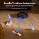 roborock QV 35S Robot Vacuum and Mop, All-in-one Vacuum Cleaner, 10,000Pa Powerful Suction, Self Emptying & Refilling, Self Mop Washing & Air Drying, Anti-Tangle Brushes for Home, Pet Hairs, Black