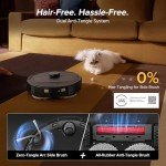 roborock Qrevo Series Robot Vacuum and Mop, 8000Pa Suction, Upgraded from Qrevo S, Anti-Tangle Brushes, Smart Obstacle Avoidance, Auto Mop Washing, All-in-One Dock, 200RPM Spinning Mops, Black(QV 35A)