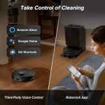 roborock Qrevo Series Robot Vacuum and Mop, 8000Pa Suction, Upgraded from Qrevo S, Anti-Tangle Brushes, Smart Obstacle Avoidance, Auto Mop Washing, All-in-One Dock, 200RPM Spinning Mops, Black(QV 35A)