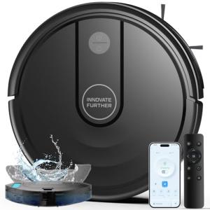 Robot Vacuum and Mop Combo : 3-in-1 Robotic Vacuum Cleaner, 2.87" Slim and 4000Pa Suction Robot Vacuum for Under Furniture/Beds, Smart Navigation, App/Alexa Control for Hard Floors & Low-Pile Rugs