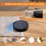 Robot Vacuum and Mop Combo : 3-in-1 Robotic Vacuum Cleaner, 2.87" Slim and 4000Pa Suction Robot Vacuum for Under Furniture/Beds, Smart Navigation, App/Alexa Control for Hard Floors & Low-Pile Rugs