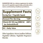 Solgar Vitamin D3 5000 IU Veggie Capsules 240 ct