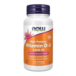 NOW Foods Vitamin D-3 1000 IU Softgels 360 Count