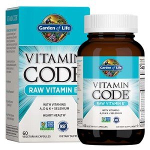 Garden of Life Raw Vitamin E Capsules, 60 Count