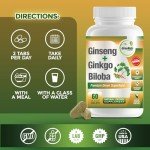 GreeNatr Ginseng with Ginkgo Biloba Supplement