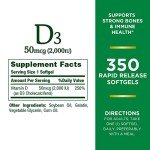 Nature’s Bounty Vitamin D3 2000 IU Softgels - 2 Bottles