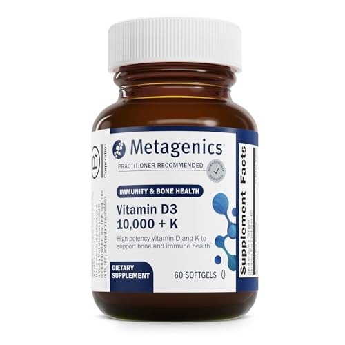 Metagenics D3 10,000 + K Softgels, 60 Count