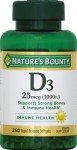 Nature's Bounty Vitamin D 1000 IU Softgels 250