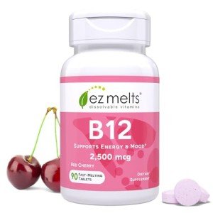 EZ Melts B12 Sublingual Vitamin, Sugar-Free, 3-Months