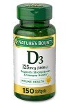 Nature's Bounty Vitamin D3 Softgels - 125mcg & 250mcg