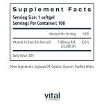 Vitamin A 7500mcg Supplement for Health | 100 Capsules