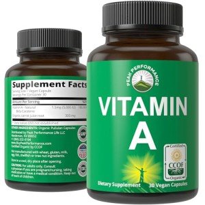 Organic Vitamin A 5000 IU Supplement Capsules