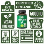 Organic Vitamin A 5000 IU Supplement Capsules