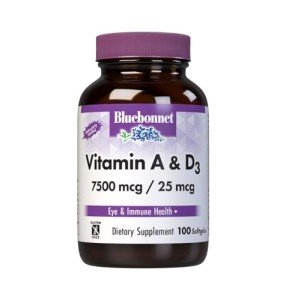 Bluebonnet Vitamin A & D3 Softgels - 100 Count