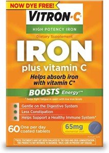 Vitron-C High Potency Iron Supplement - 60 Tablets