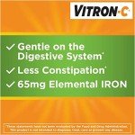 Vitron-C High Potency Iron Supplement - 60 Tablets