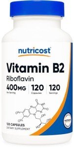 Nutricost Vitamin B2 (Riboflavin) 400mg, 120 Caps