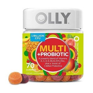 OLLY Daily Multi + Probiotic Gummies, Tropical Flavor