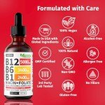 Vitamin B12 Liquid Drops - 2 Pack, 5000 mcg