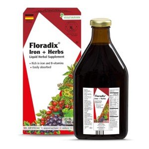 Floradix Iron & Herbs Liquid Supplement for Energy