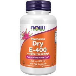 NOW Foods Supplements, Vitamin E-400 IU D-Alpha Tocopheryl, Dry, Antioxidant Protection*, 100 Veg Capsules