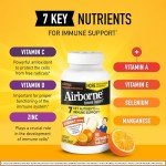 Airborne 1000mg Vitamin C with Vitamin D & Zinc, Multivitamin Immune Support Supplement, Antioxidants Vitamins A C & Vitamin E, 116 Chewable Tablets, Citrus Flavor