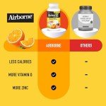 Airborne 1000mg Vitamin C with Vitamin D & Zinc, Multivitamin Immune Support Supplement, Antioxidants Vitamins A C & Vitamin E, 116 Chewable Tablets, Citrus Flavor