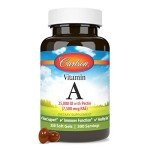 Carlson - Vitamin A, 25000 IU (7500 mcg RAE) with Pectin, Vision Health, Helps Night Vision, Skin Health, 300 Softgels