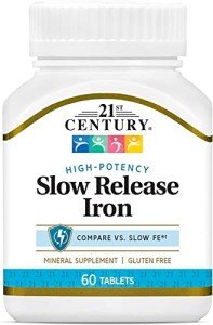 21st Century Slow Release Iron Tablets, 60 Count PACK OF 2 - Packaging May Vary
