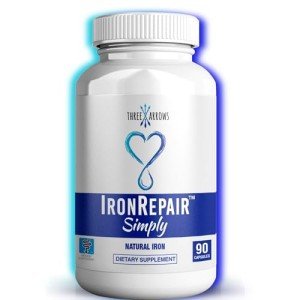 Iron Repair Simply Natural Iron Supplement, Best Absorption & Gentle on Stomach, Monash Low FODMAP, Raise Hemoglobin & Ferritin Iron Pills for Women, Men, Teens, & Pregnancy 90 Bovine Gelatin Capsules