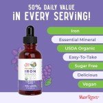 MaryRuth Organics Iron Supplement for Toddlers | Liquid Iron Supplement for Children Ages 1-3 | Iron Supplement for Iron Deficiency | Ferrochel | Sugar Free | Vegan | Non-GMO | Gluten Free | 2 Fl Oz