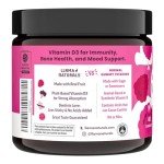 Llama Naturals Vitamin D3 Gummies for Kids & Adults, Real Fruit Gummy Vitamins for Immune Support, Healthy Bones & Overall Health, Organic, Vegan, No Sugar Added, Raspberry, 60 Ct (30-60 Day Supply)