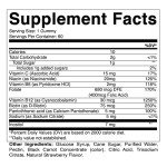 Vitamatic Vitamin B Complex Gummies with Vitamin C & Inositol - Natural Strawberry Flavor - 60 Gummies (1 Bottle)