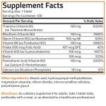 Bronson Vitamin B 100 Complex High Potency Sustained Release (Vitamin B1, B2, B3, B6, B9 - Folic Acid, B12), 120 Tablets