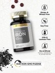 Carlyle Slow Release Iron 45 mg | 180 Tablets | Vegetarian, Non-GMO, and Gluten Free Formula | Ferrous Sulfate Mineral Supplement