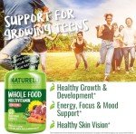 NATURELO Whole Food Multivitamin for Teens - Vitamins and Minerals for Teenage Boys and Girls - Supplement for Active Kids - with Organic Whole Foods - Non-GMO - Vegan & Vegetarian - 60 Capsules