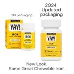 NovaFerrum Yay | Chewable Iron Supplement for Kids & Adults for Anemia | 18mg of Iron | 90 Servings | Sugar Free | Vegan | Gluten Free | Orange Flavor