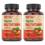 DEVA Vegan Multivitamin & Mineral Supplement - Vegan Formula with Green Whole Foods, Veggies, and Herbs - High Potency - Manufactured in USA and 100% Vegan - 90 Count (Pack of 2)